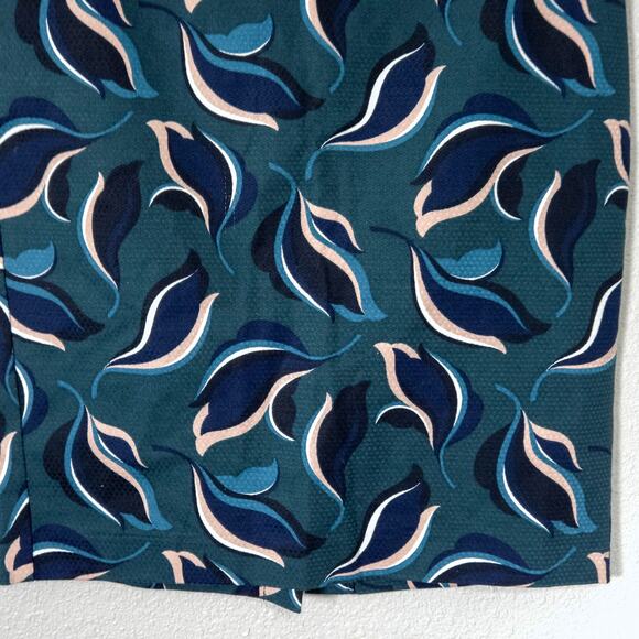 Ann Taylor Factory Pencil Skirt Blue Bold Print Size 0 Office Chic - Picture 5 of 8